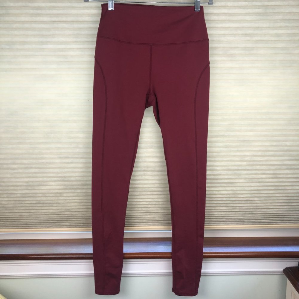Free People Movement Good Times Ultra High Rise Extra Ling Maroon Leggings Yoga - Picture 3 of 14